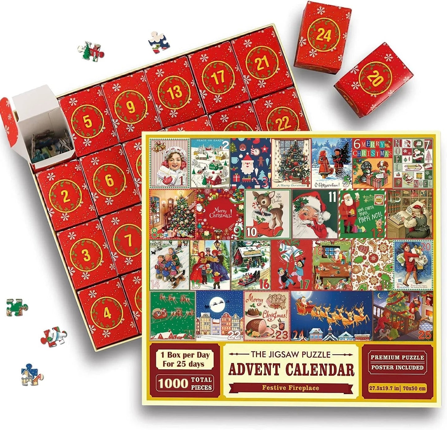 🔥Christmas Advent Calendar Jigsaw Puzzle 1000pcs